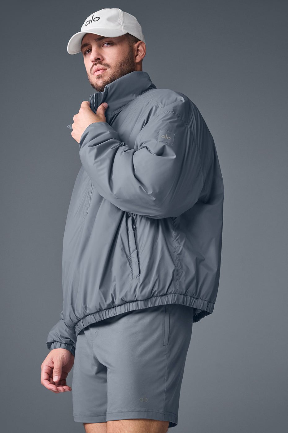 Latitude Light Weight 1/2 Zip Pullover Jacket - Steel Grey