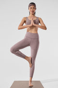 Alosoft High-Waist 7/8 Highlight Legging - Dark Pink Quartz Heather
